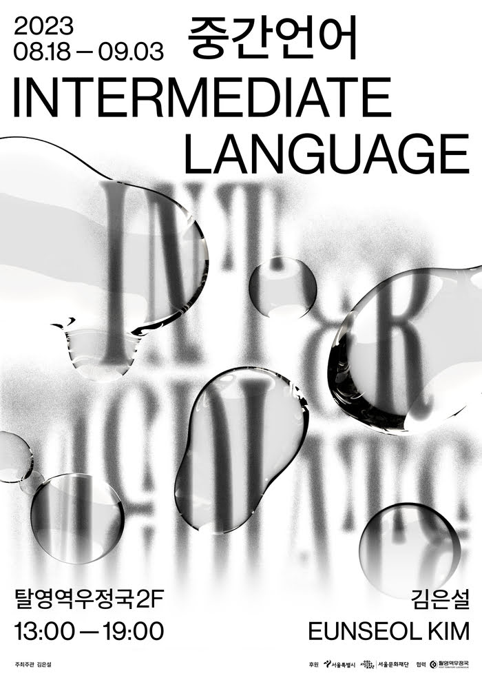 중간언어 (Intermediate Language) 2023년 8월 18일부터 9월 3일, 오후 1시부터 7시까지 탈영역우정국 2층에서 진행된다.